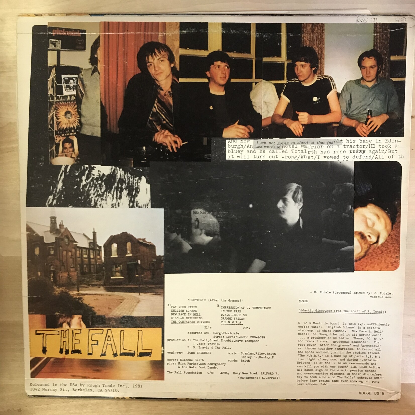 Fall - Grotesque (After The Gramme) - ROUGH US 8 - Vinyl LP (USED)