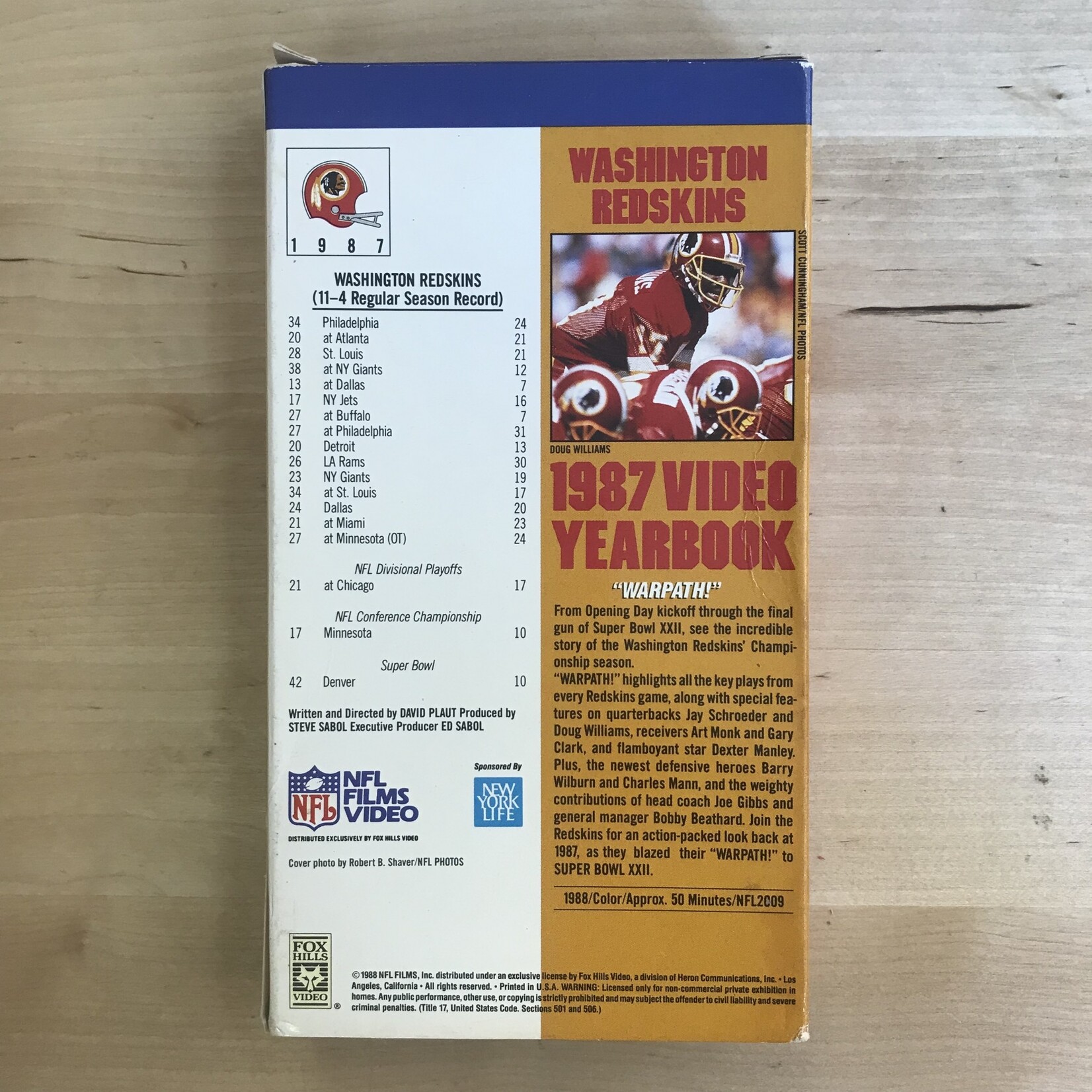 NFL 1987 Video Yearbook - Super Bowl XXII Champions Washington Redskins “Warpath” - VHS (USED)