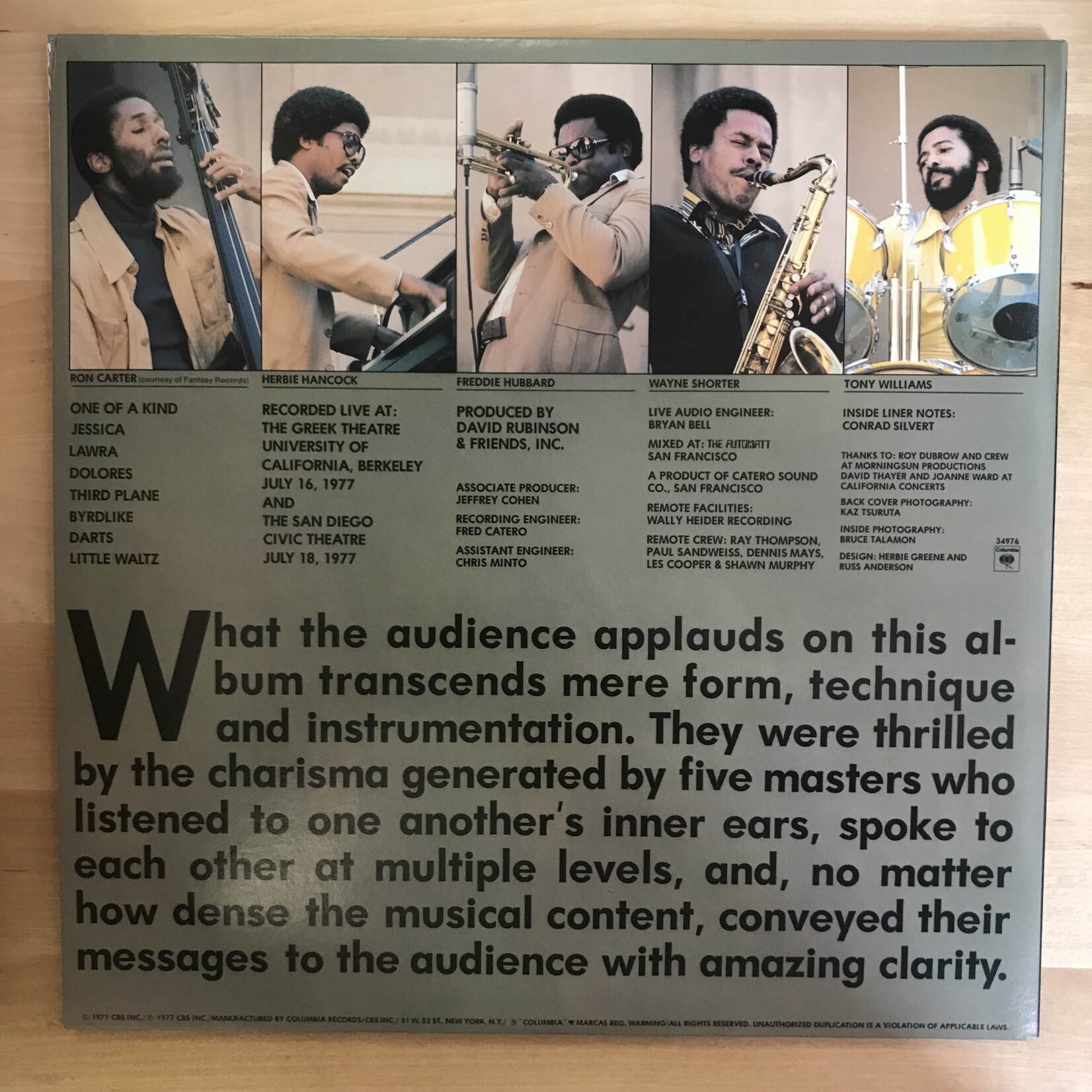 Quintet (Hancock, Hubbard, Williams, Shorter, Carter) - V.S.O.P. - C2 34976 - Vinyl LP (USED)