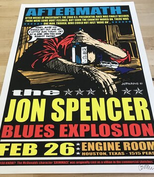 Jon Spencer Blues Explosion - Feb. 26, 2001 At The Engine Room, Austin TX (22.5x16) - Poster (VINTAGE - SIGNED)
