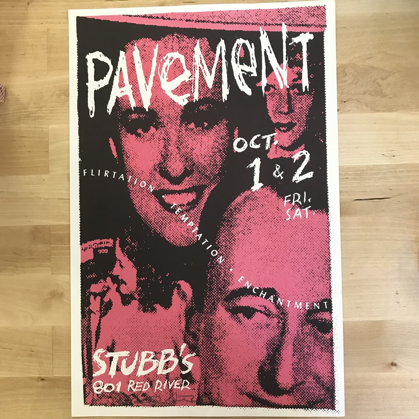 Pavement - Oct. 1 & 2, 1999 At Stubb’s BBQ In Austin, TX (17.5x11.5) - Poster (VINTAGE - SIGNED)
