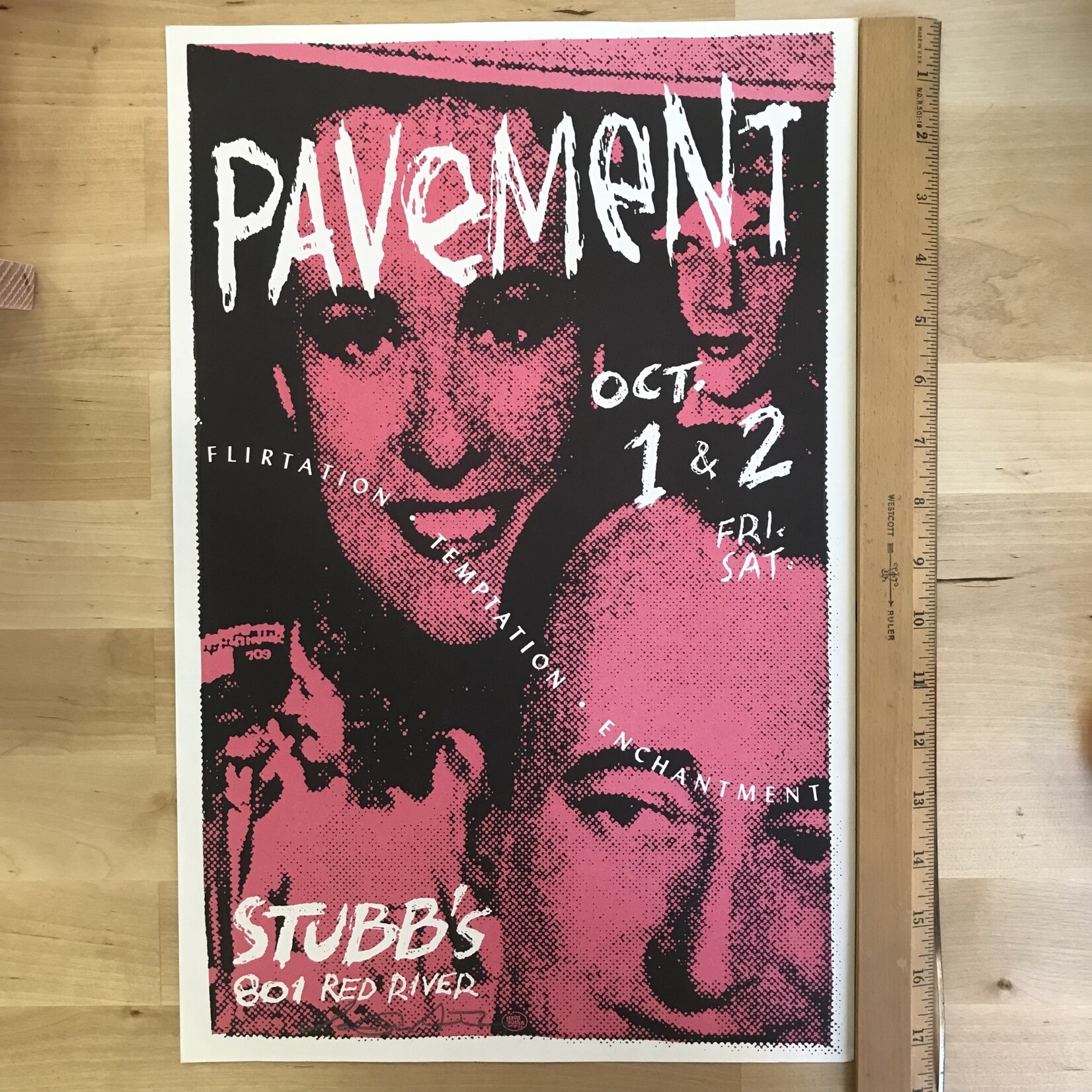 Pavement - Oct. 1 & 2, 1999 At Stubb’s BBQ In Austin, TX (17.5x11.5) - Poster (VINTAGE - SIGNED)