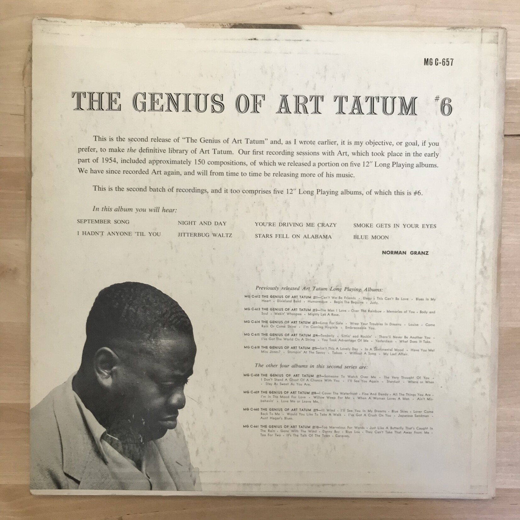Art Tatum - The Genius Of Art Tatum #6 - MG C 657 - Vinyl LP (USED)