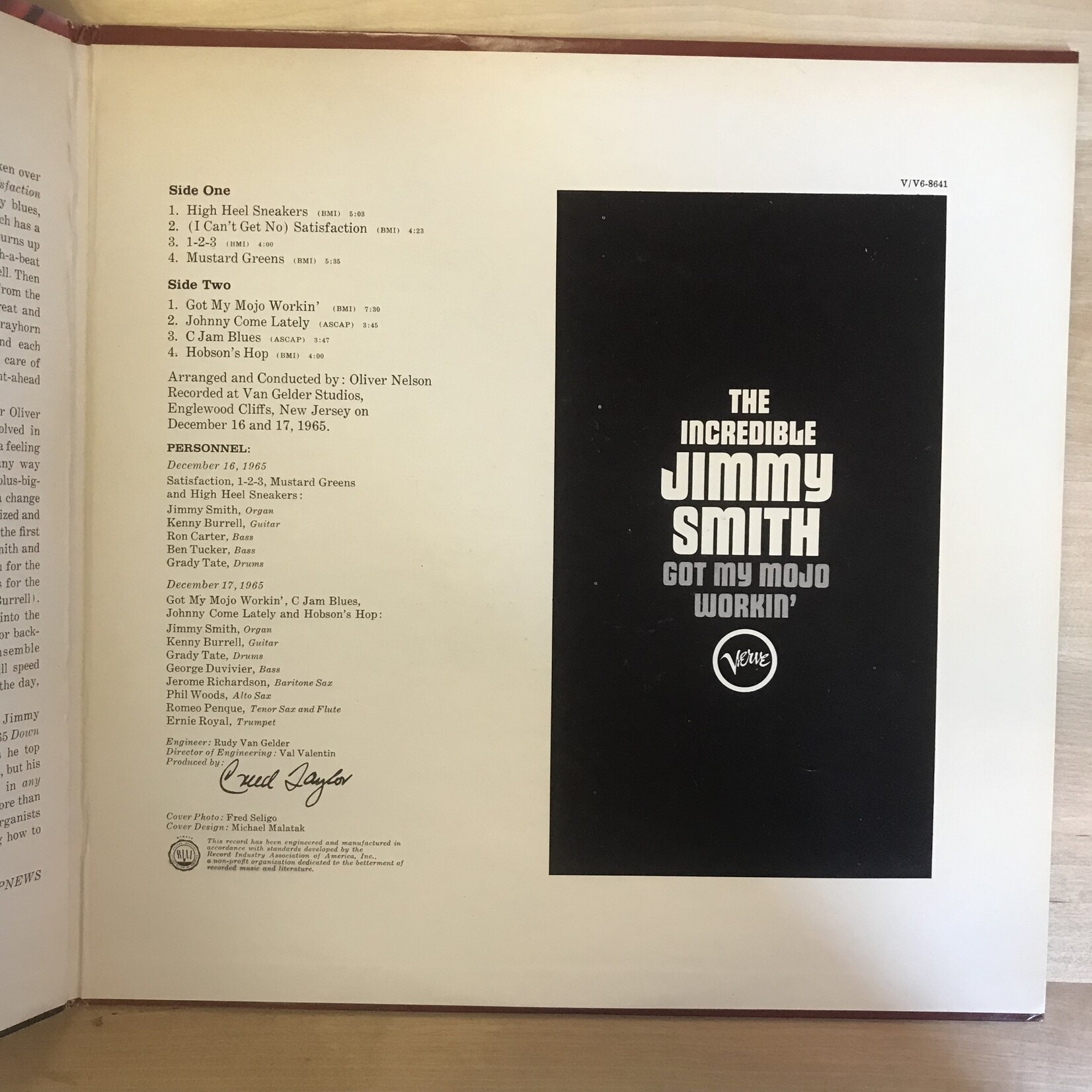 Jimmy Smith - Got My Mojo Workin’ - V6 8641 - Vinyl LP (USED)