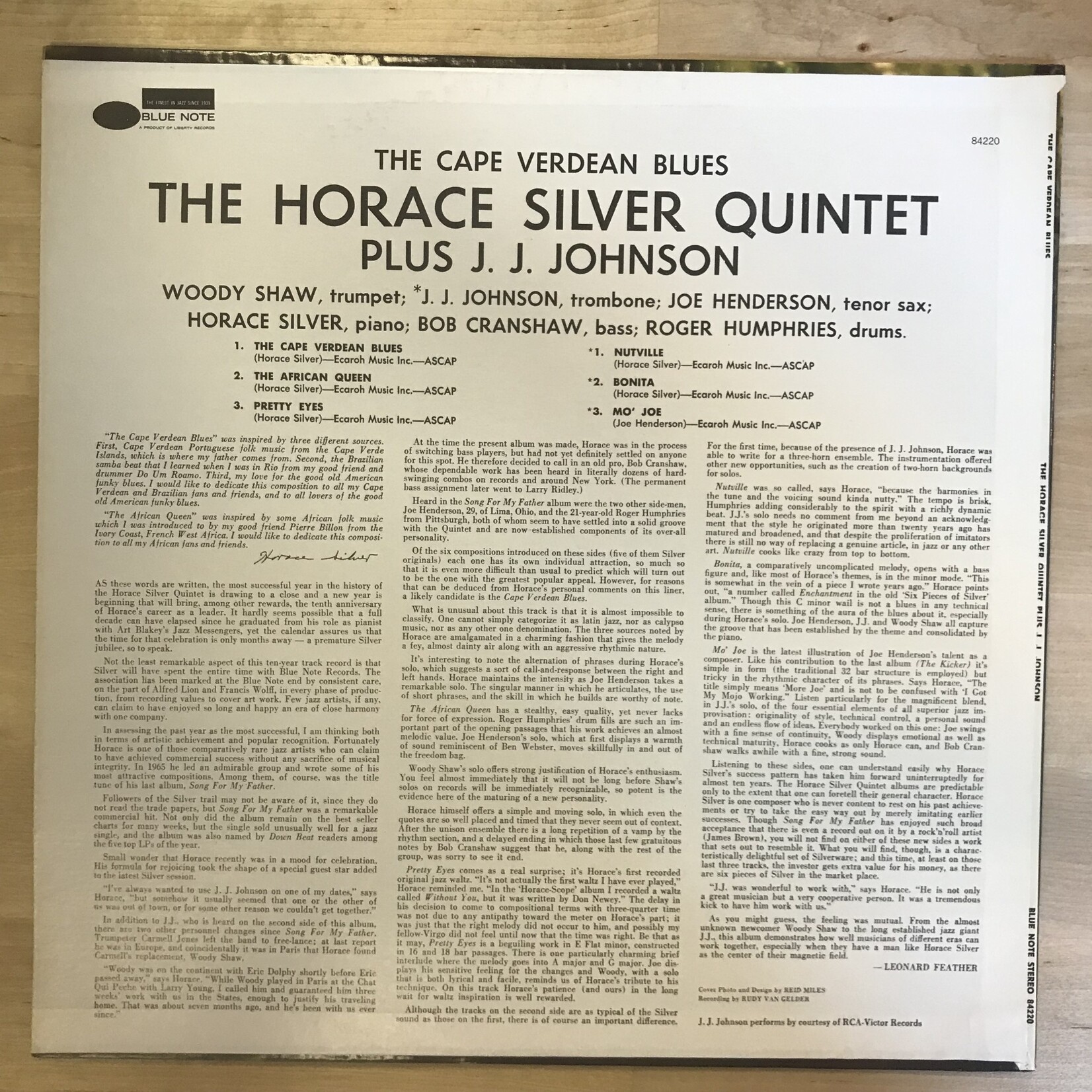 Horace Silver - Cape Verdean Blues (1973) - BST 84220 - Vinyl LP (USED)