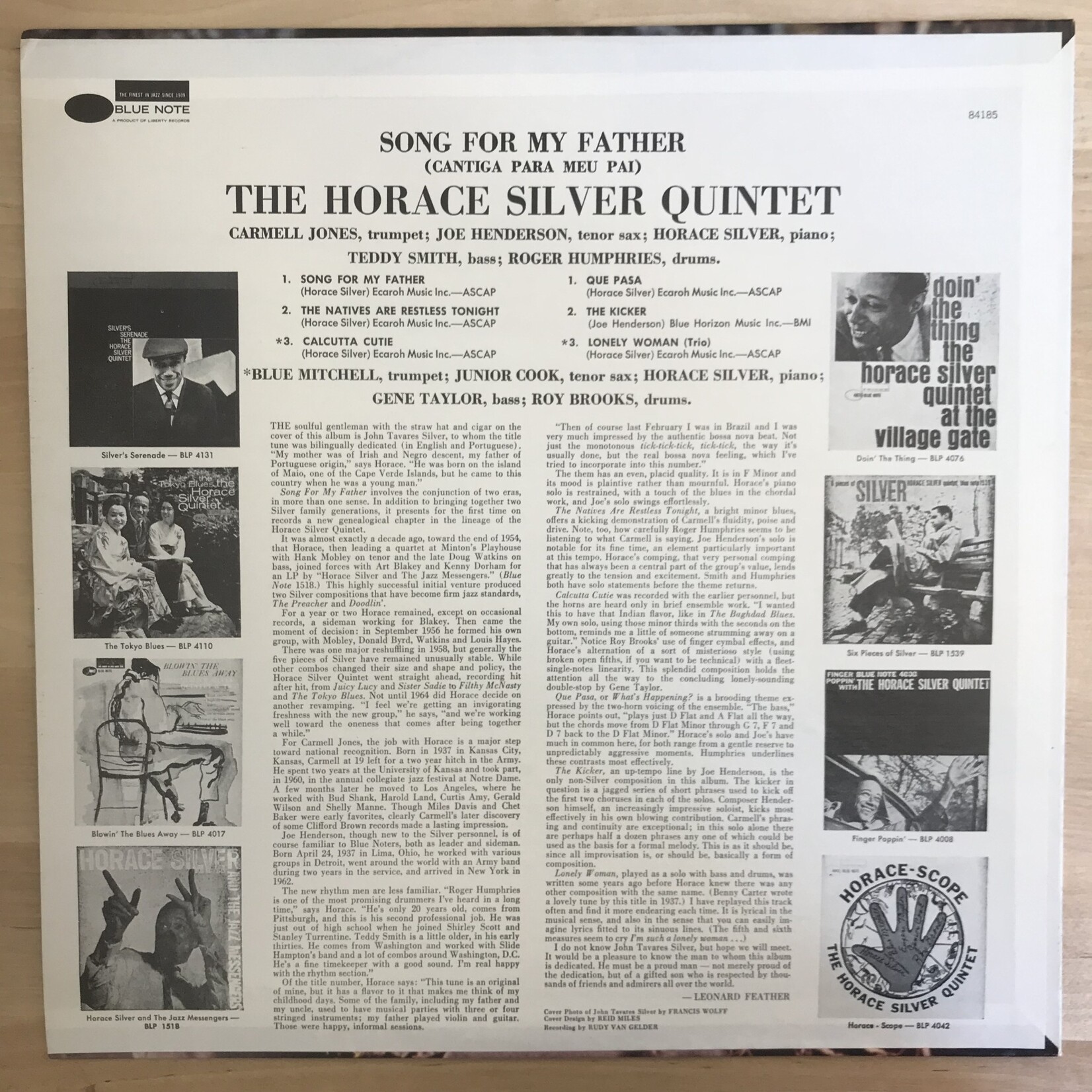 Horace Silver - Song For My Father (1973) - BST 84185 - Vinyl LP (USED)