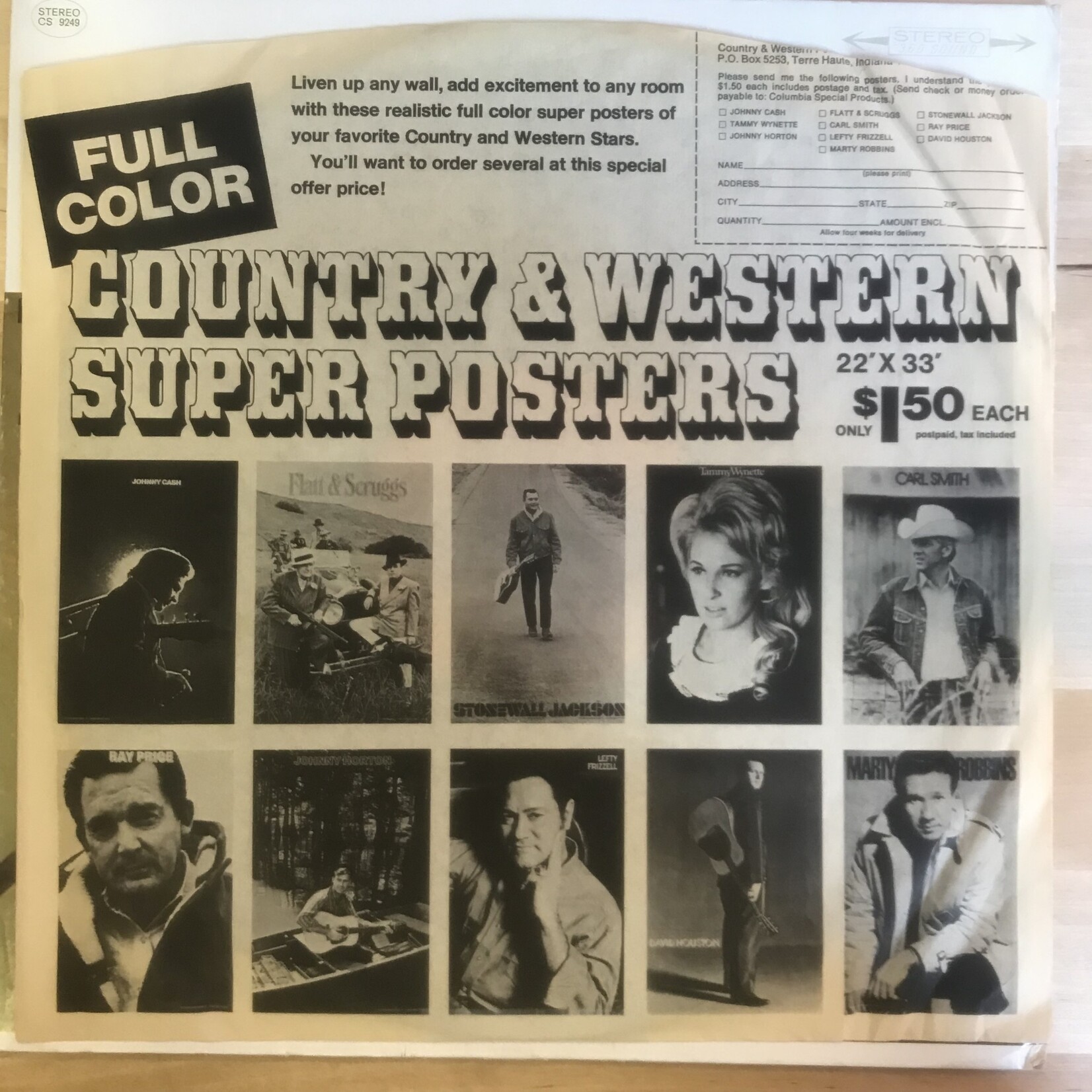 Statler Brothers - Flowers On The Wall - CS9249 - Vinyl LP (USED)