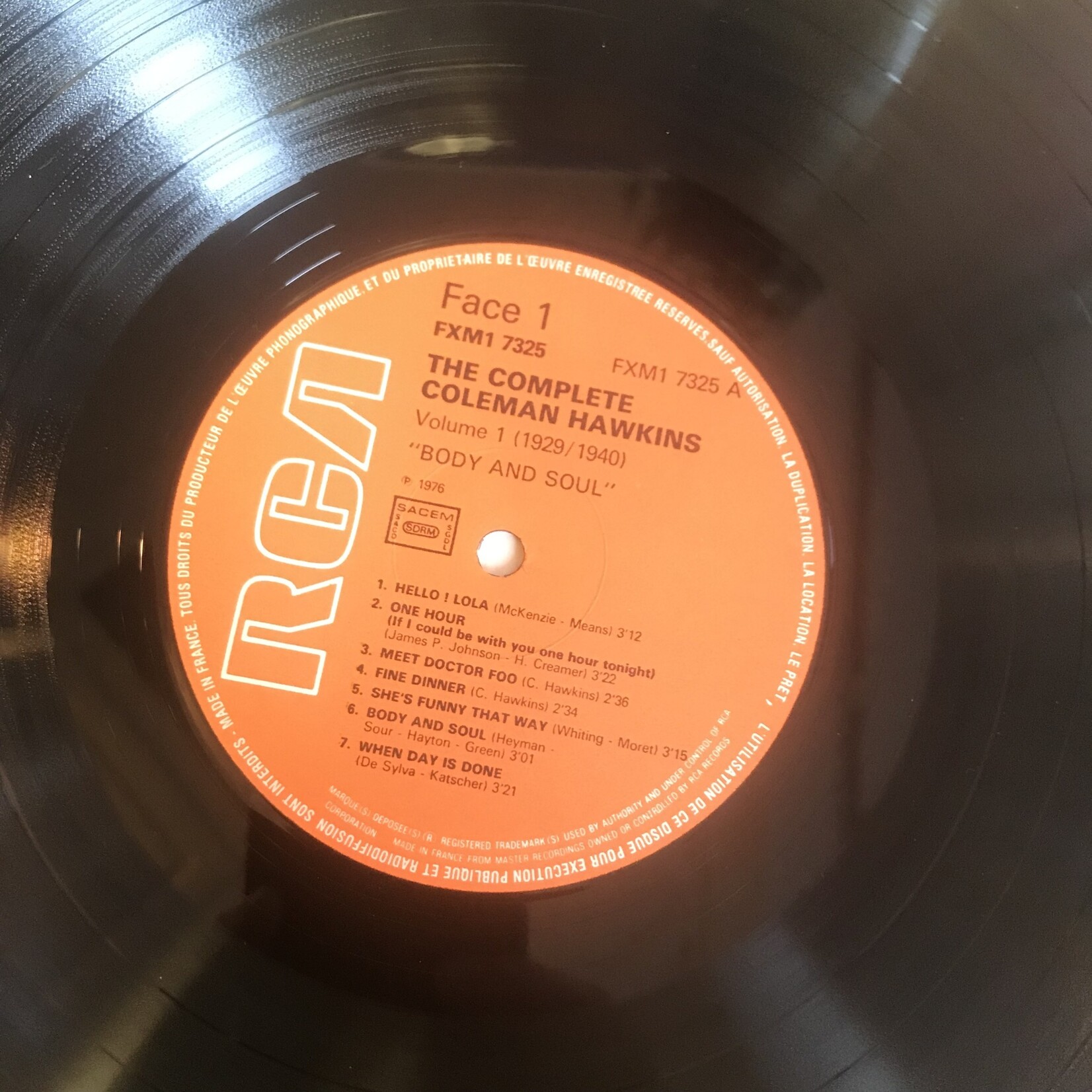 Coleman Hawkins - The Complete Coleman Hawkins: Volume 1 (1929 / 1940) - FXM1 7325 - Vinyl LP (USED - FRANCE)