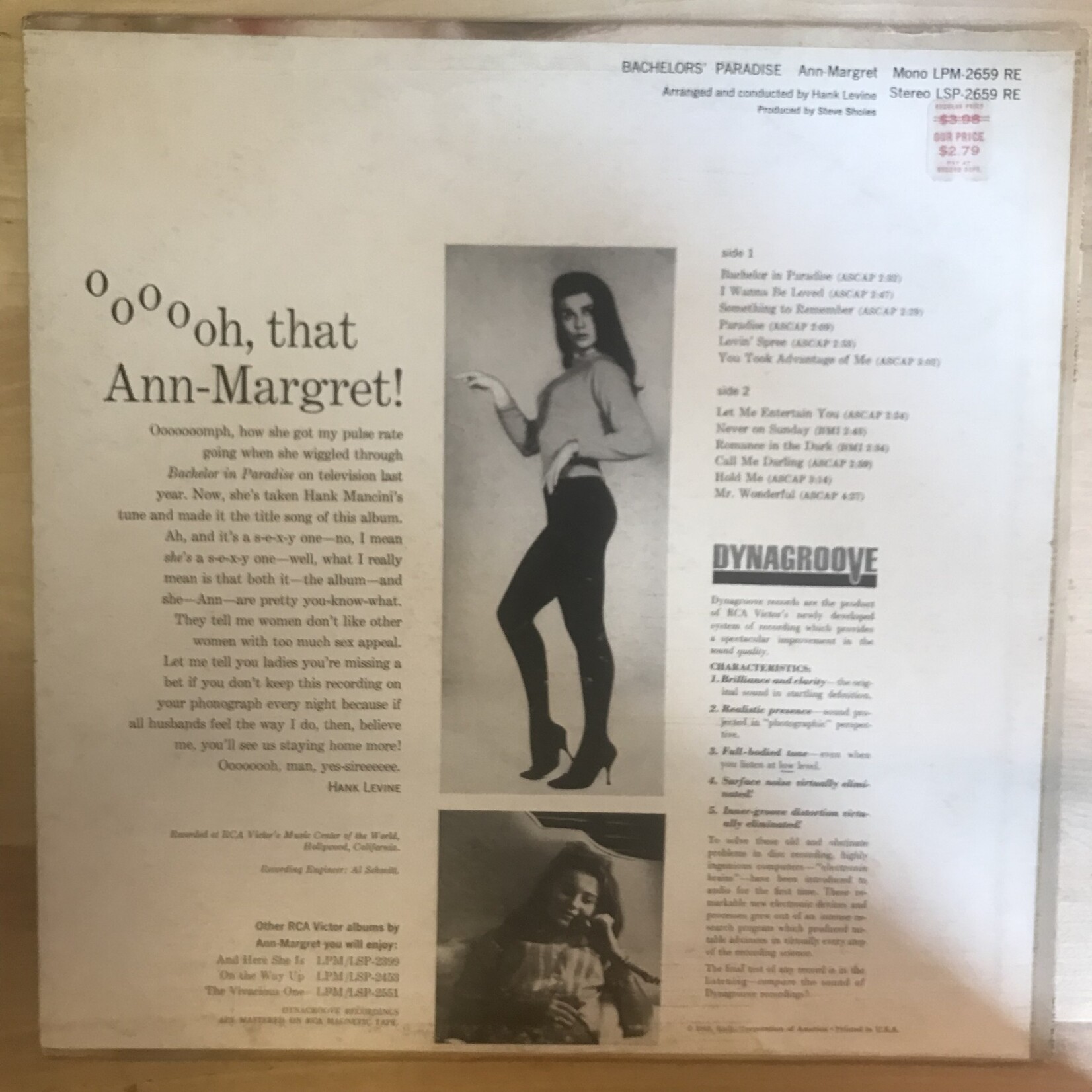 Ann-Margret - Bachelor’s Paradise - LPM 2659 - Vinyl LP (USED)