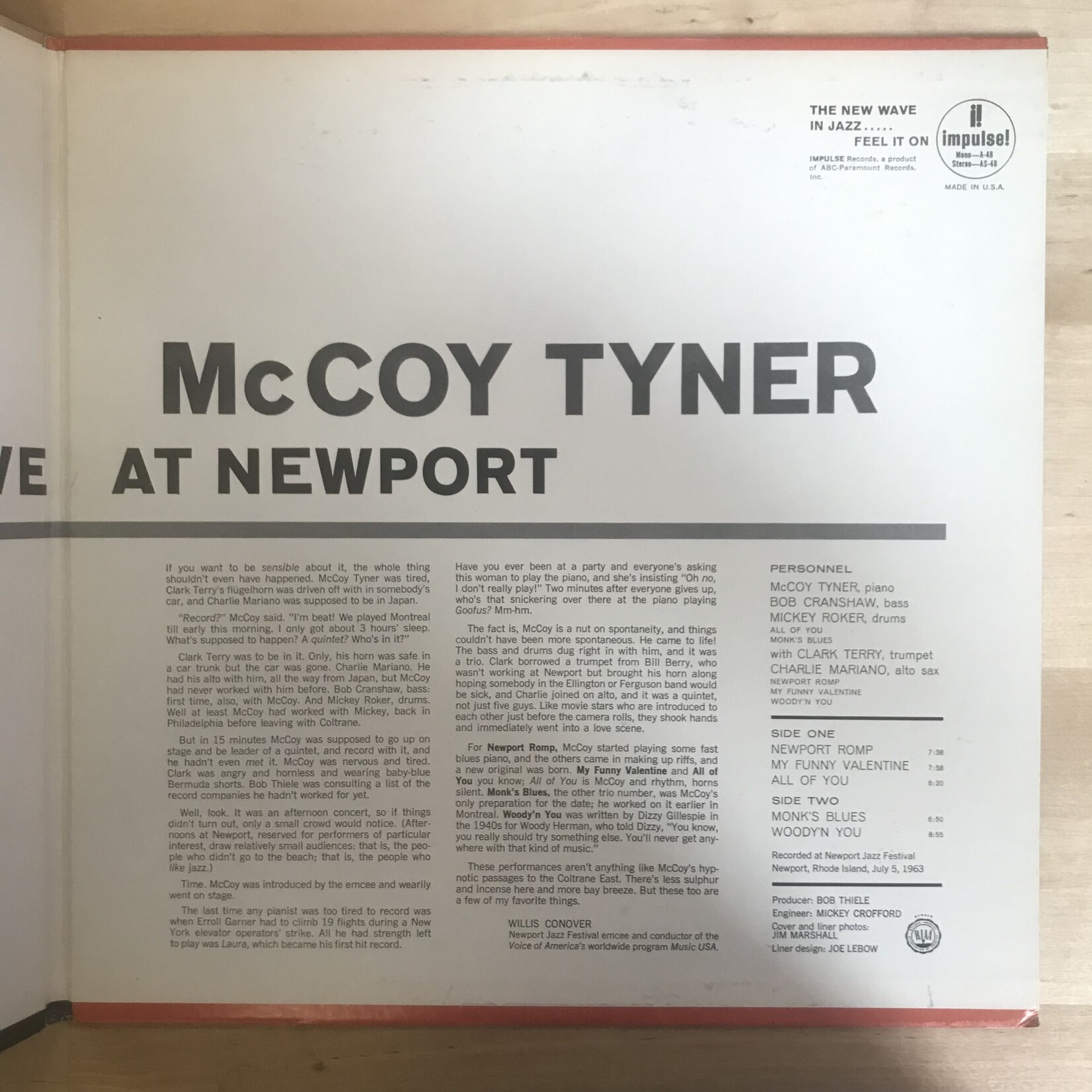 McCoy Tyner - Live At Newport (1973) - A48 - Vinyl LP (USED)