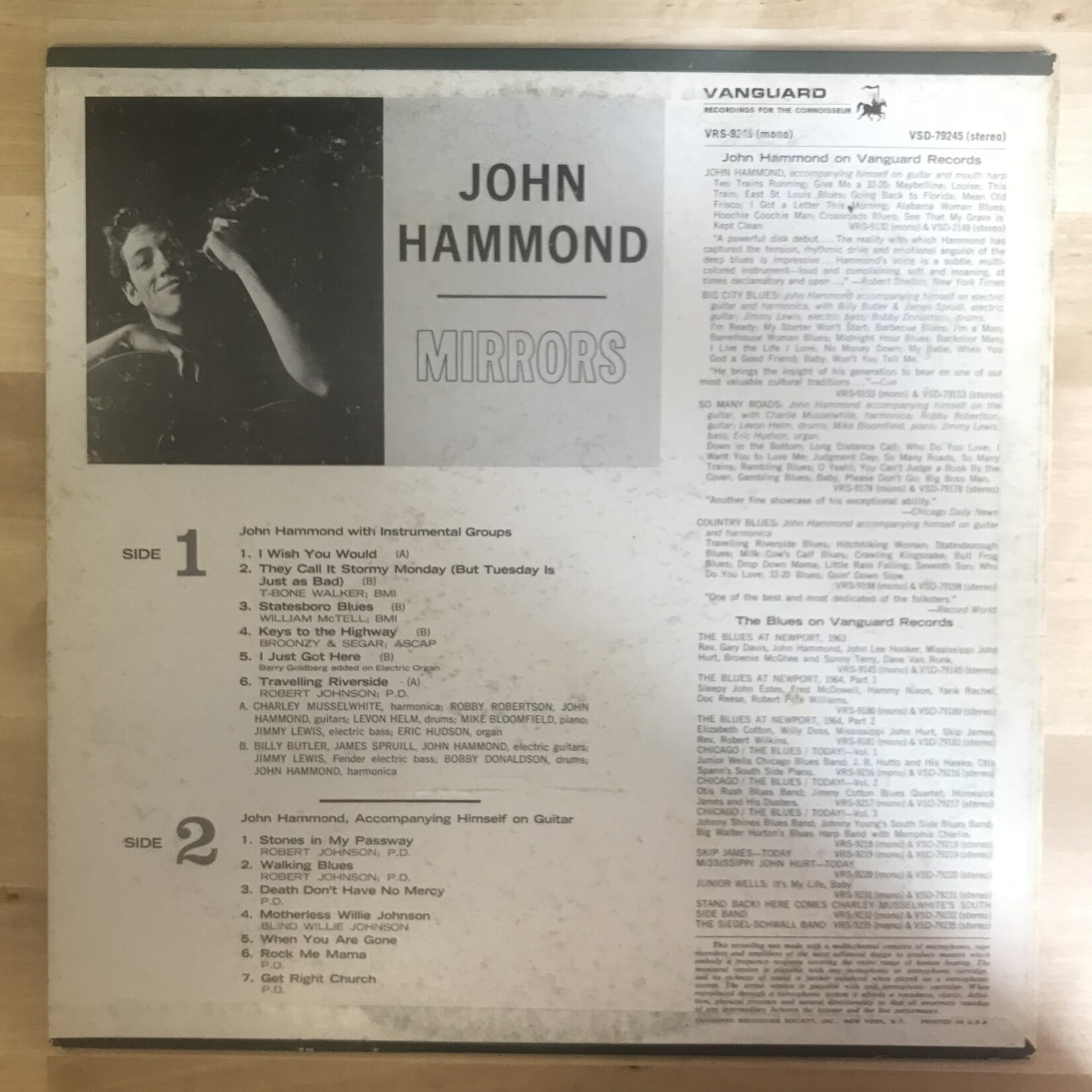 John Hammond - Mirrors - VSD79245 - Vinyl LP (USED)