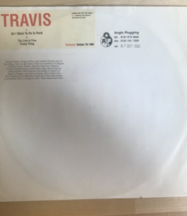 Travis - All I Want To Do Is Rock / The Line Is Fine / Funny Thing - PHONE001 - Vinyl 10-Inch Single (USED - PROMO)
