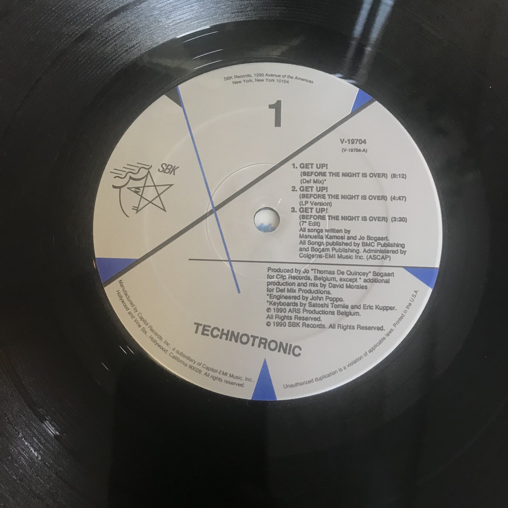 Technotronic - Get Up - V19704 - Vinyl 12-Inch Single (USED)