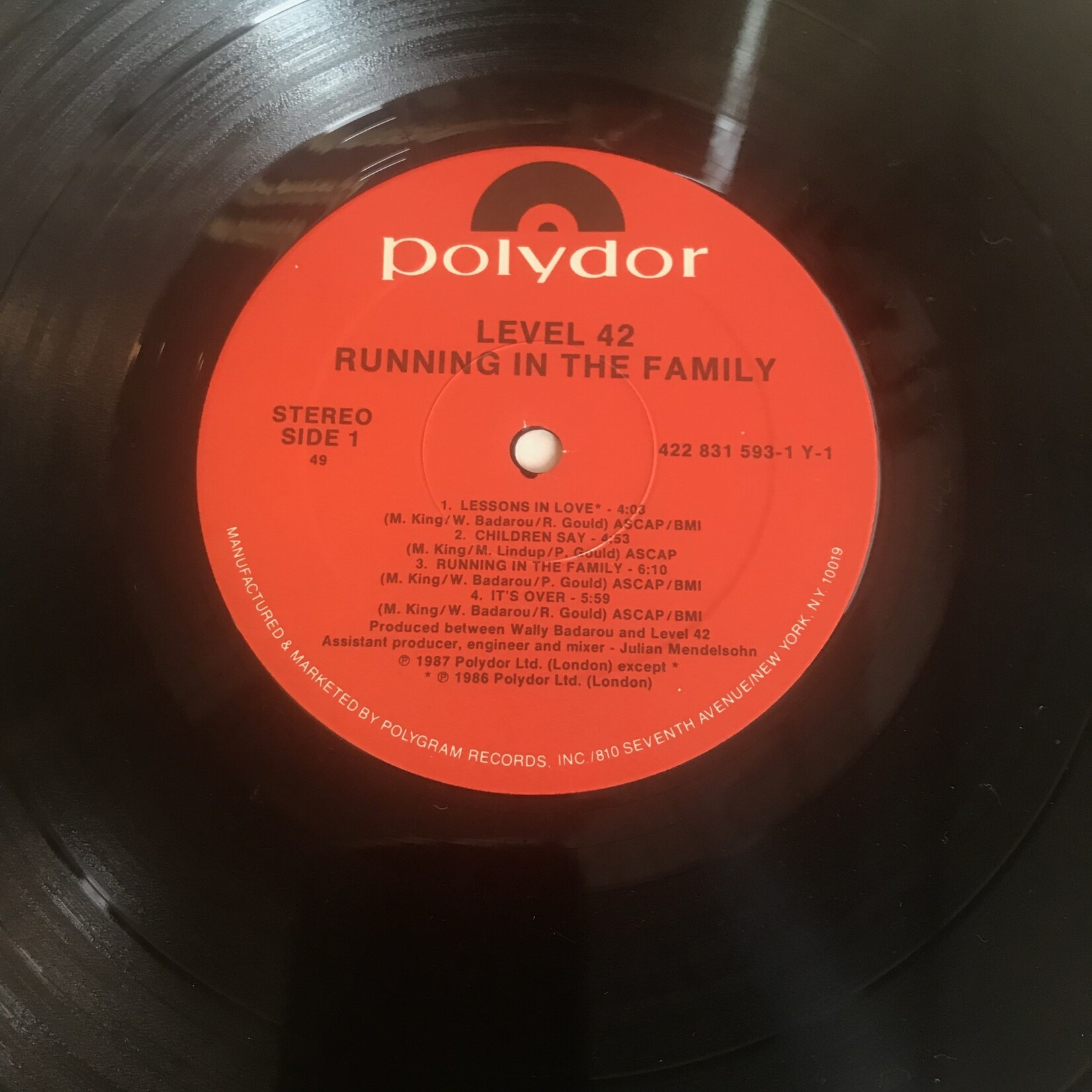 Level 42 - Running In The Family - 422 831 593 1 Y 1 - Vinyl LP (USED)