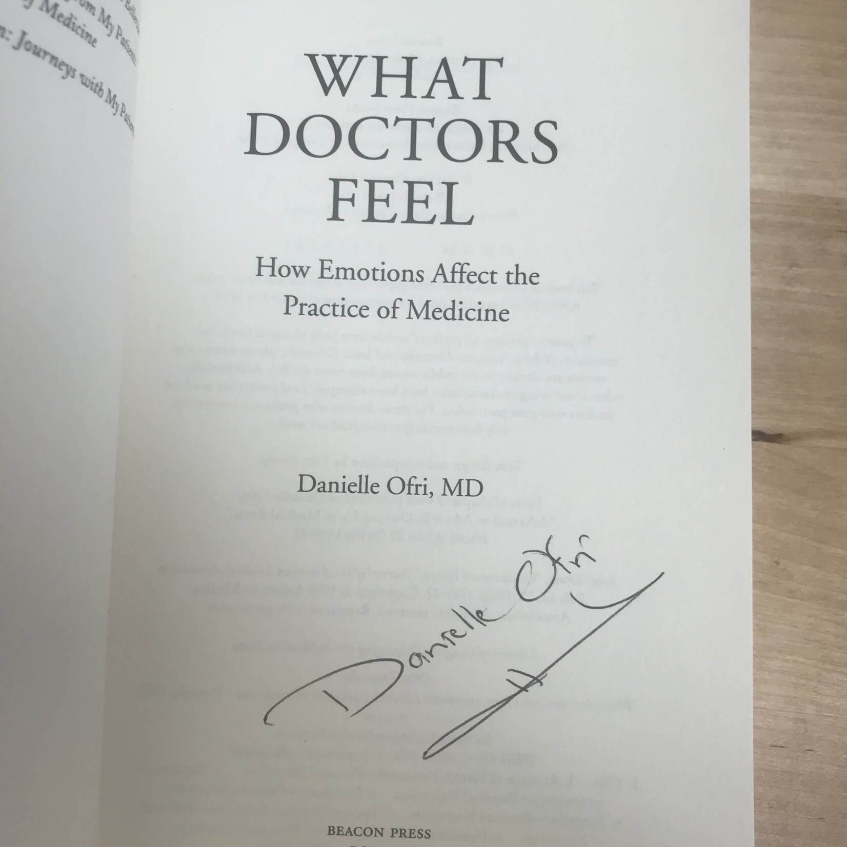 Danielle Ofri - What Doctors Feel - Paperback (USED - SIGNED)