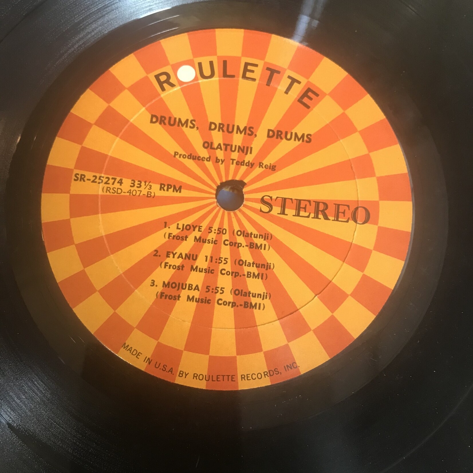 Olatunjo - Drums, Drums, Drums - SR 25274 - Vinyl LP (USED)