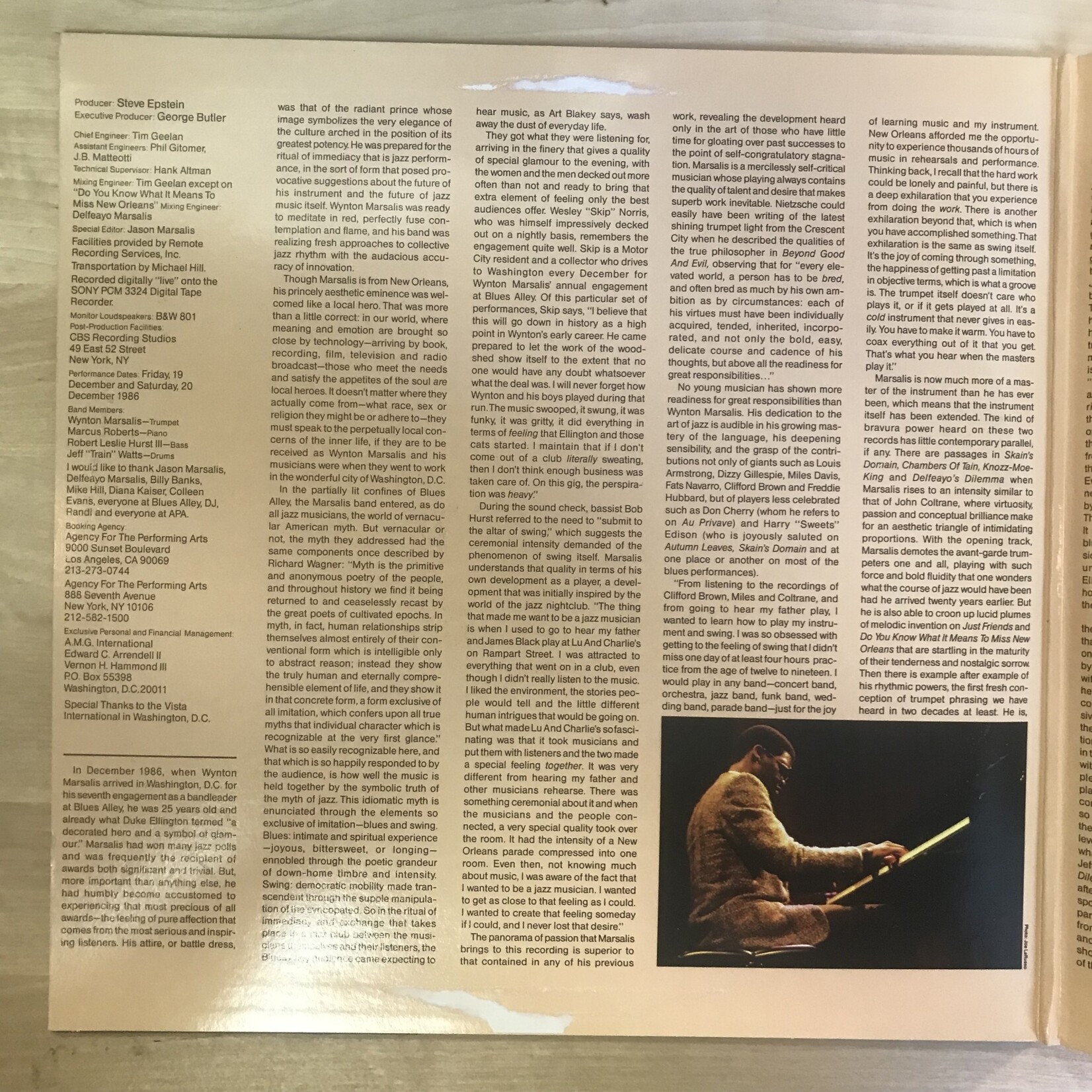 Wynton Marsalis - Live At Blues Alley - C 44293 - Vinyl LP (USED)