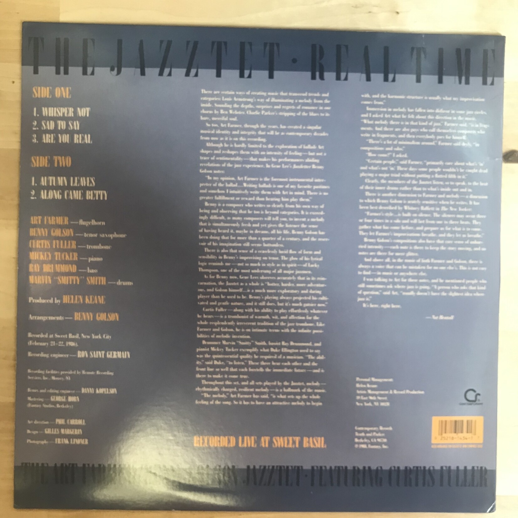 Art Farmer/Benny Golson Jazztet - Real Time - C14034 - Vinyl LP (USED)