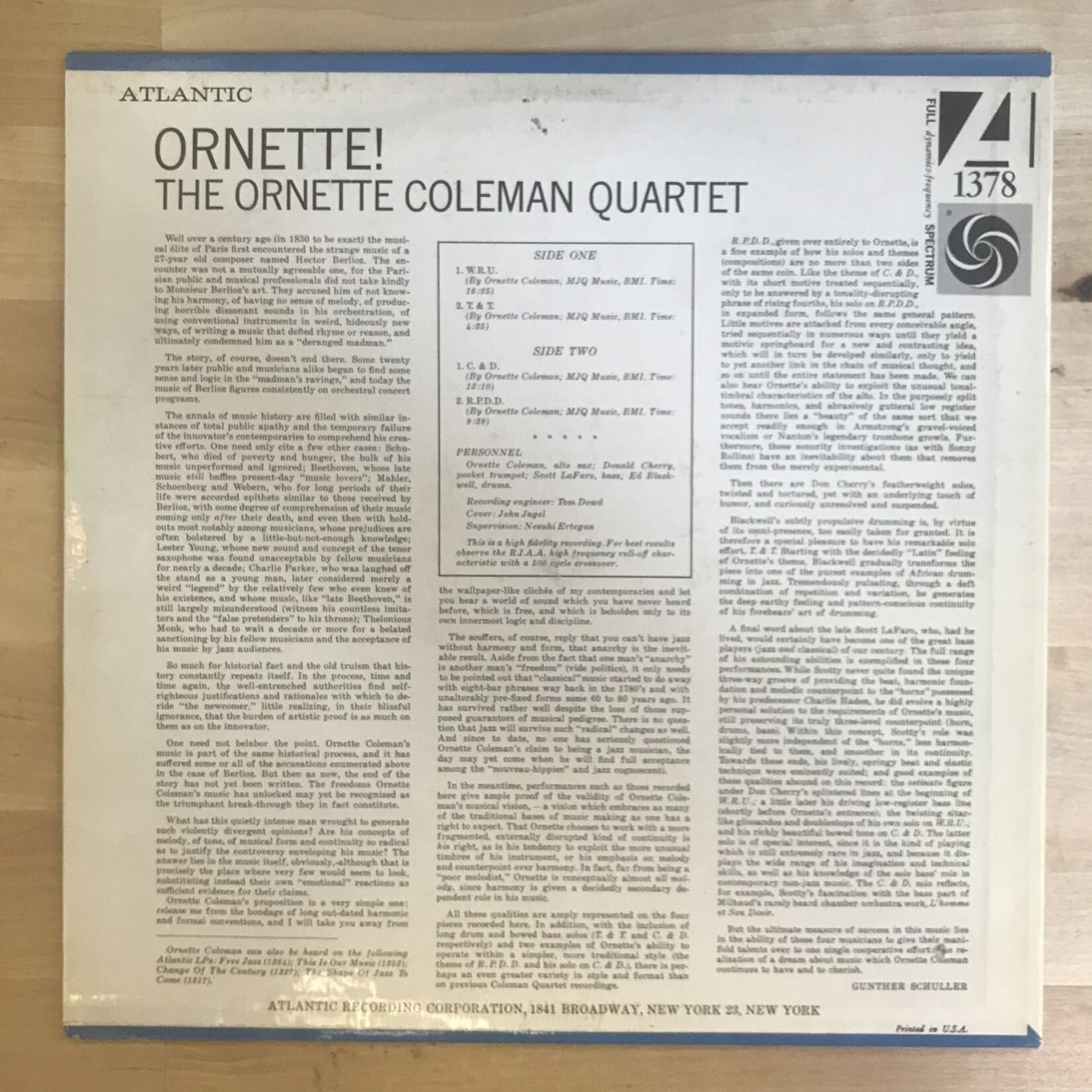 Ornette Coleman - Ornette! - 1378 - Vinyl LP (USED)