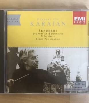 Herbert Von Karajan - Schubert: Syphonien 8 Unfinished 9 - CD (USED)