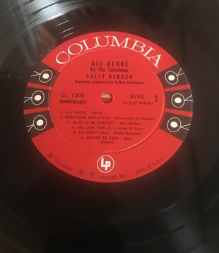 Polly Bergen - All Alone By The Telephone - CL 1300 - Vinyl LP (USED)