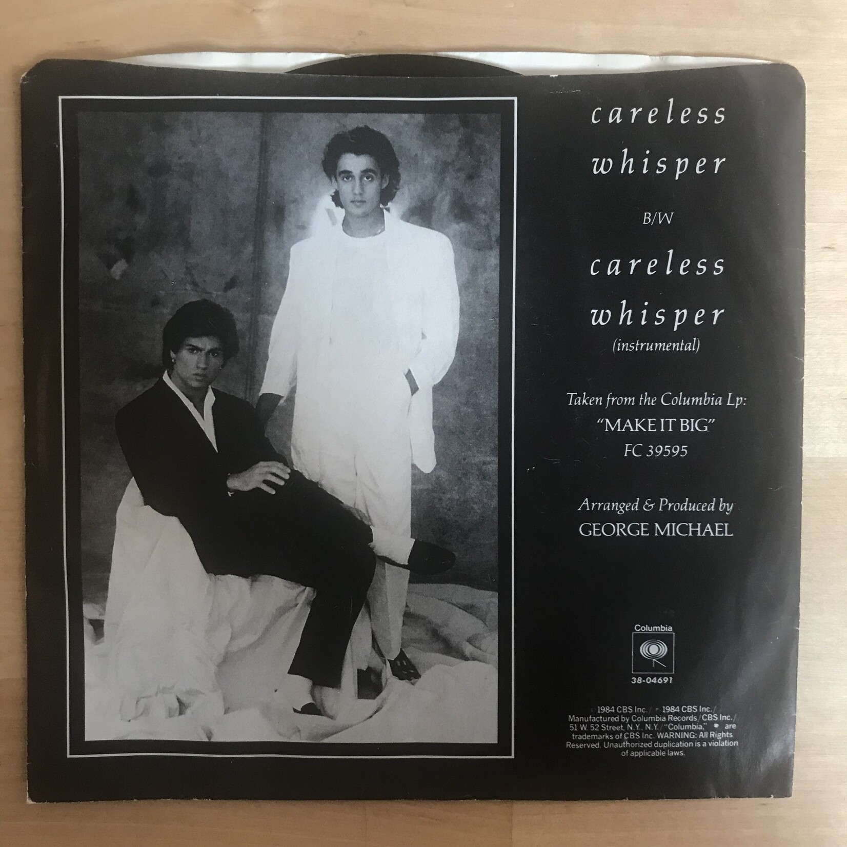 Wham (George Michael) - Careless Whisper - 38 04691 - Vinyl 45 (USED)