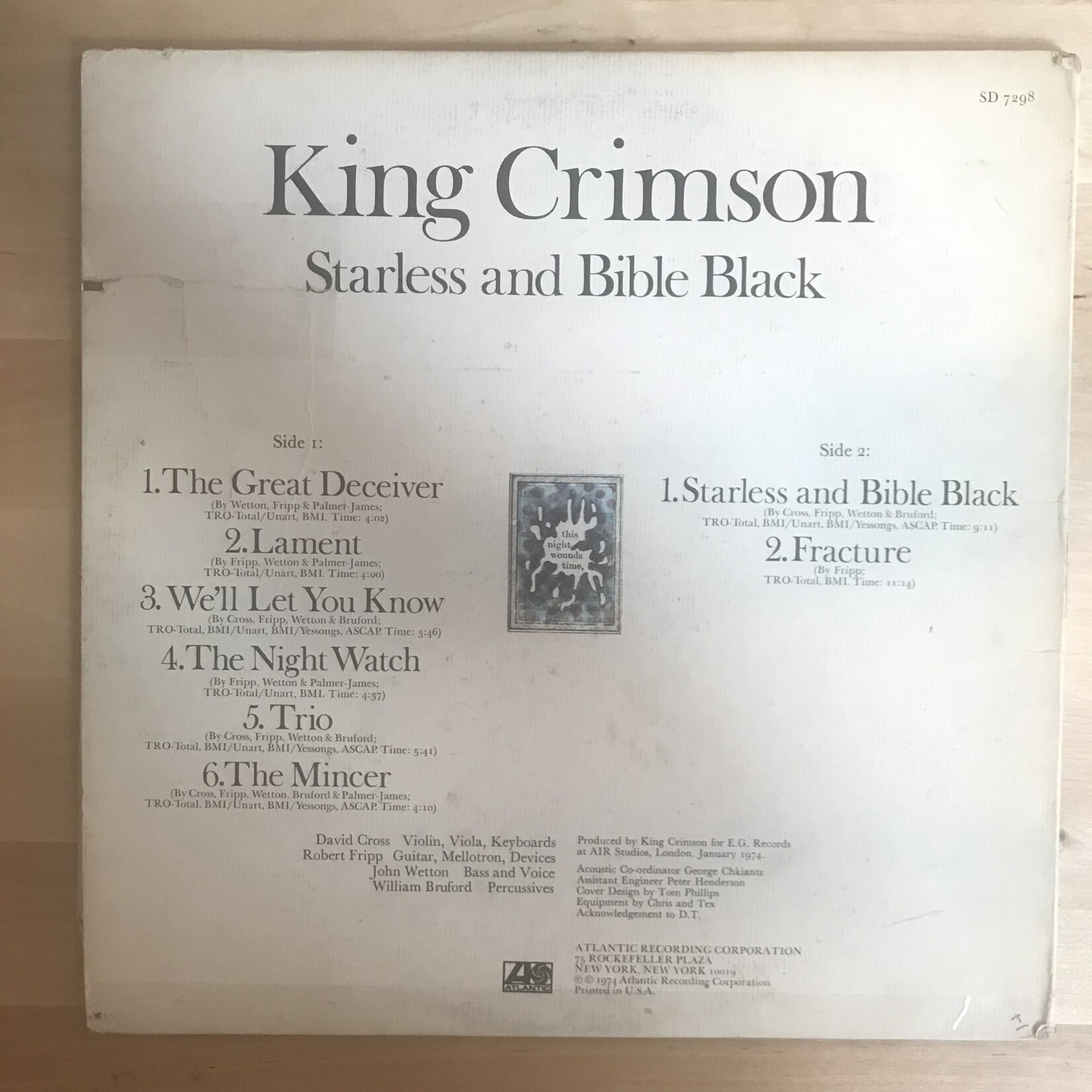 King Crimson - Starless And Bible Black - SD 7298 - Vinyl LP (USED)
