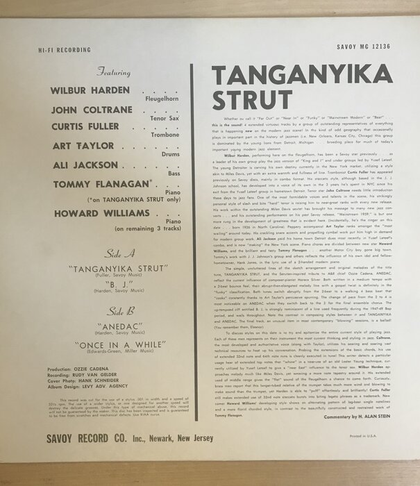 Wilbur Harden (John Coltrane) - Tanganyika Strut - MG12136 - Vinyl LP (USED)