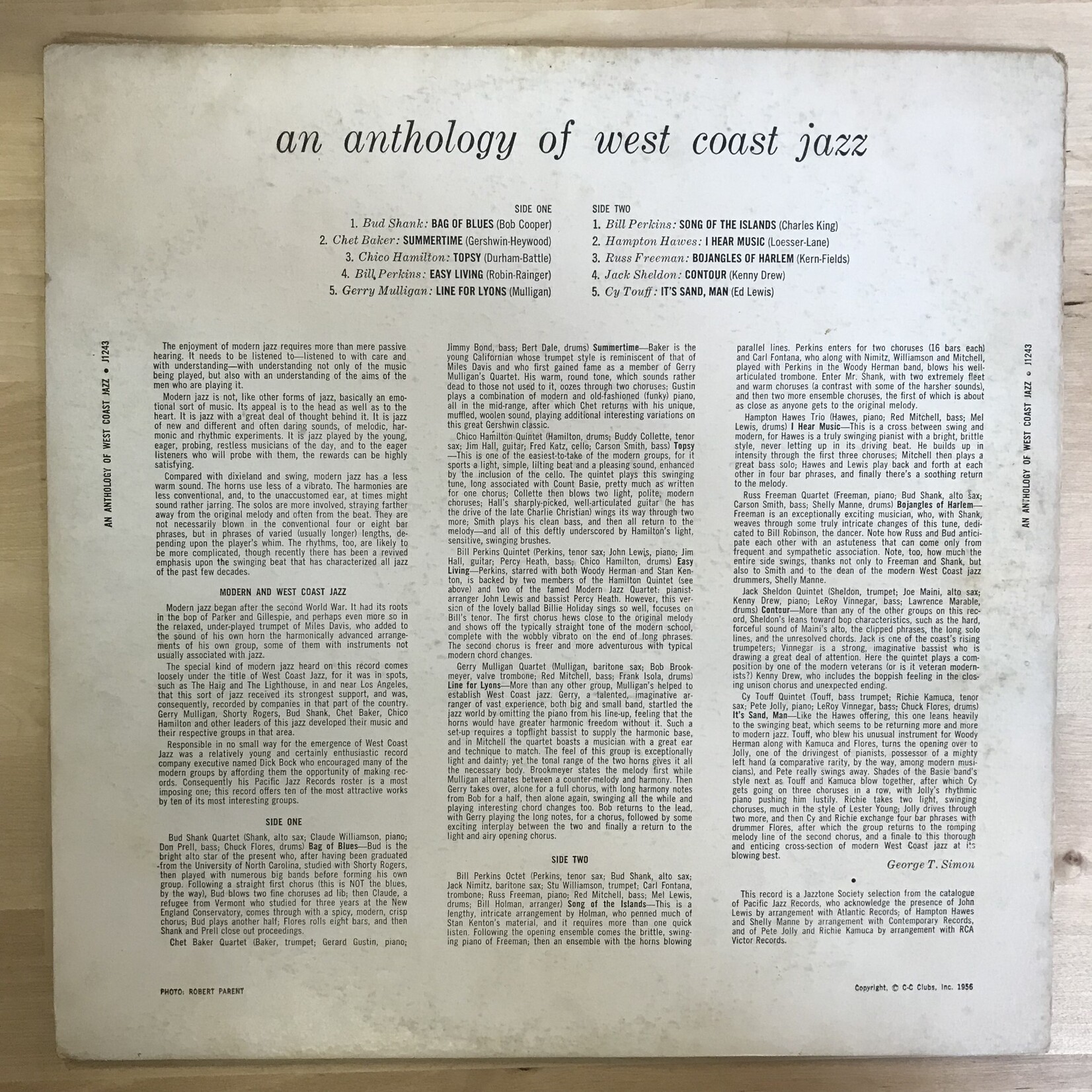 Various - A West Coast Jazz Anthology - J 1243 - Vinyl LP (USED)