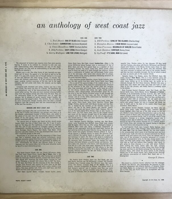 Various - A West Coast Jazz Anthology - J 1243 - Vinyl LP (USED)