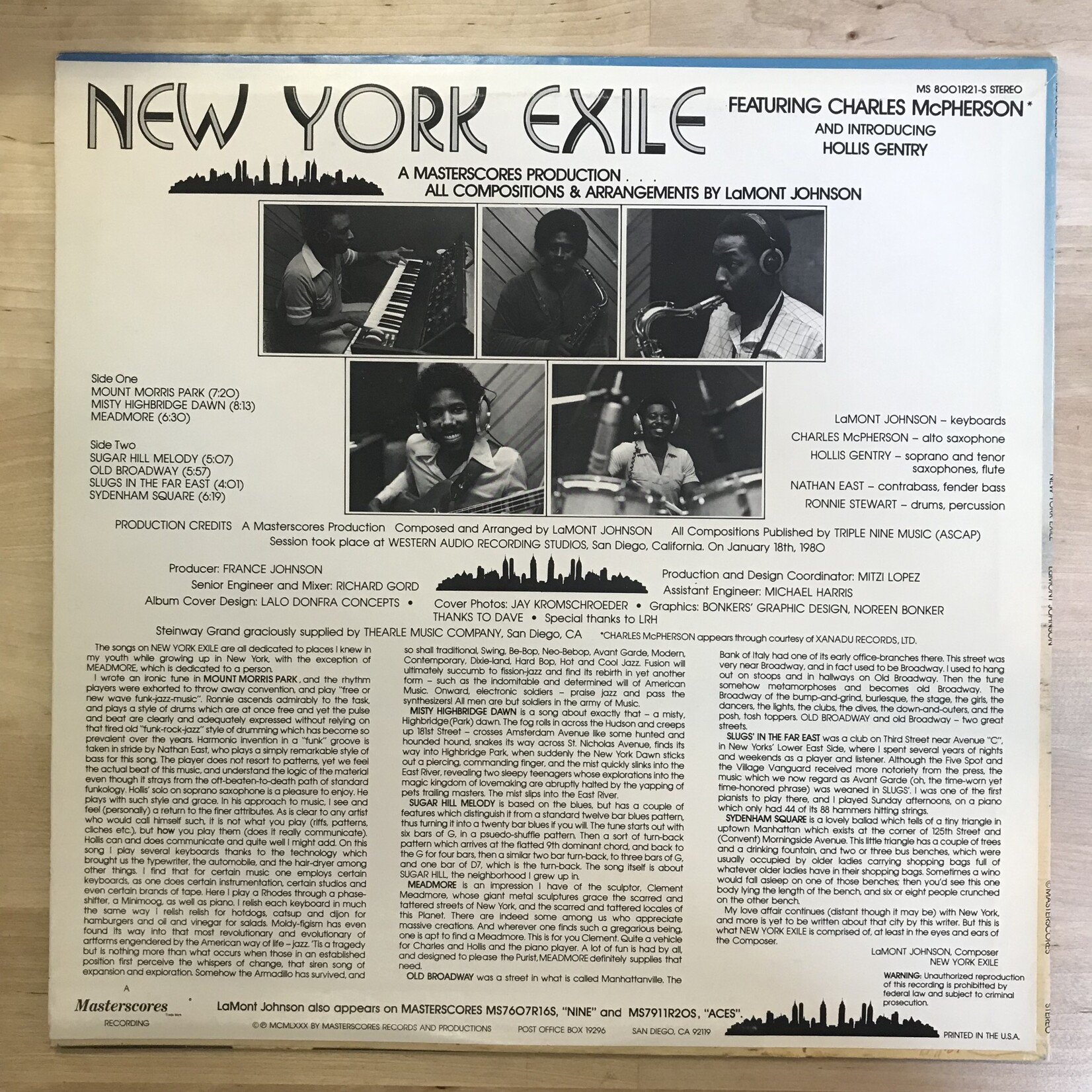 LaMont Johnson - New York Exile - MS8001R21 S - Vinyl LP (USED)