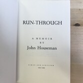 John Houseman - Run-Through - Hardback (USED - FE)