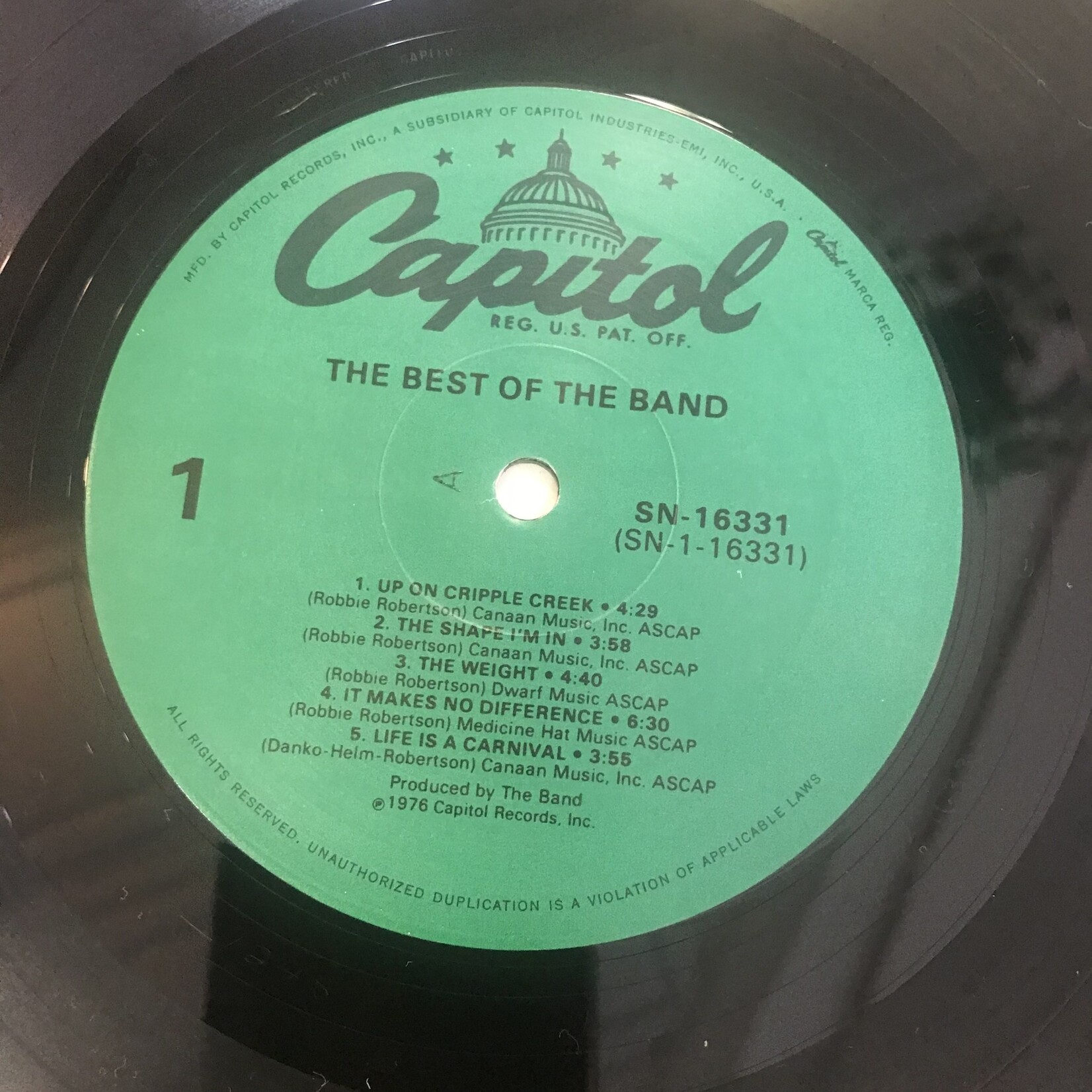 Band - The Best Of The Band - SN 16331 - Vinyl LP (USED)