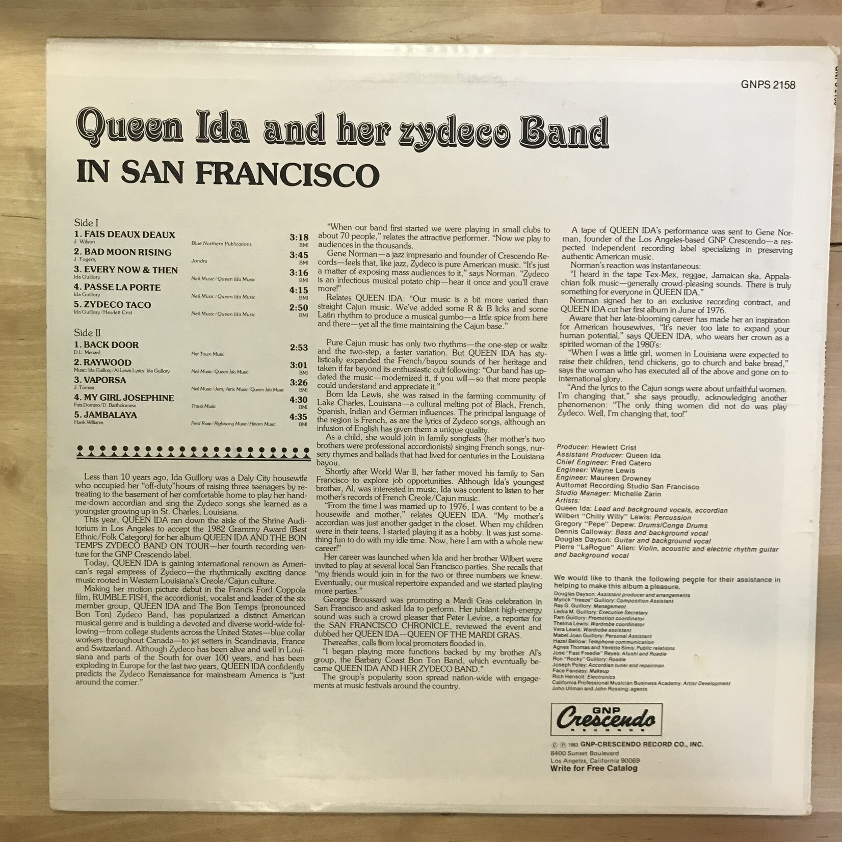 Queen Ida - In San Francisco - GNPS 2158 - Vinyl (USED)