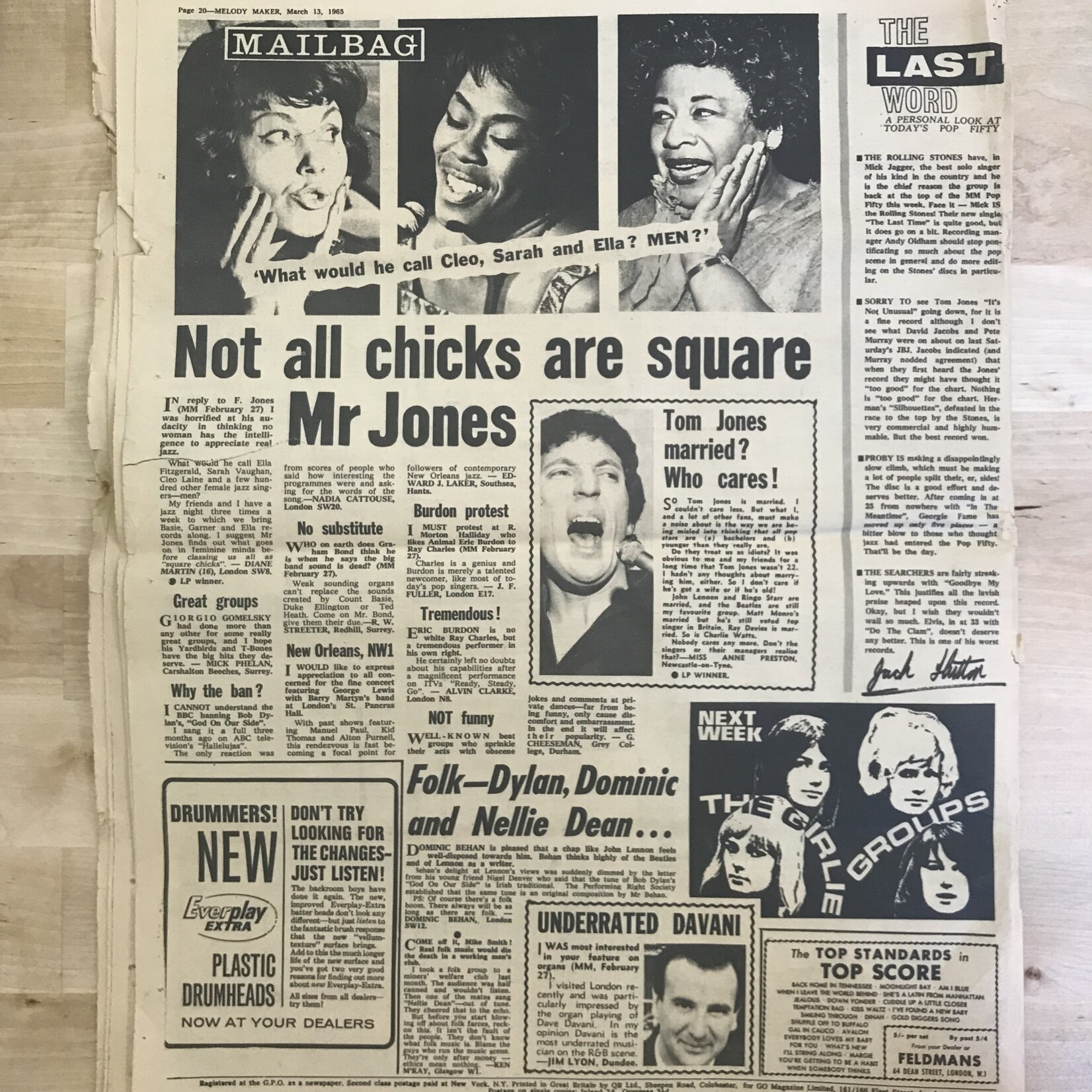 Melody Maker - March 13, 1965 (Mick Jagger) - Newspaper (VINTAGE)