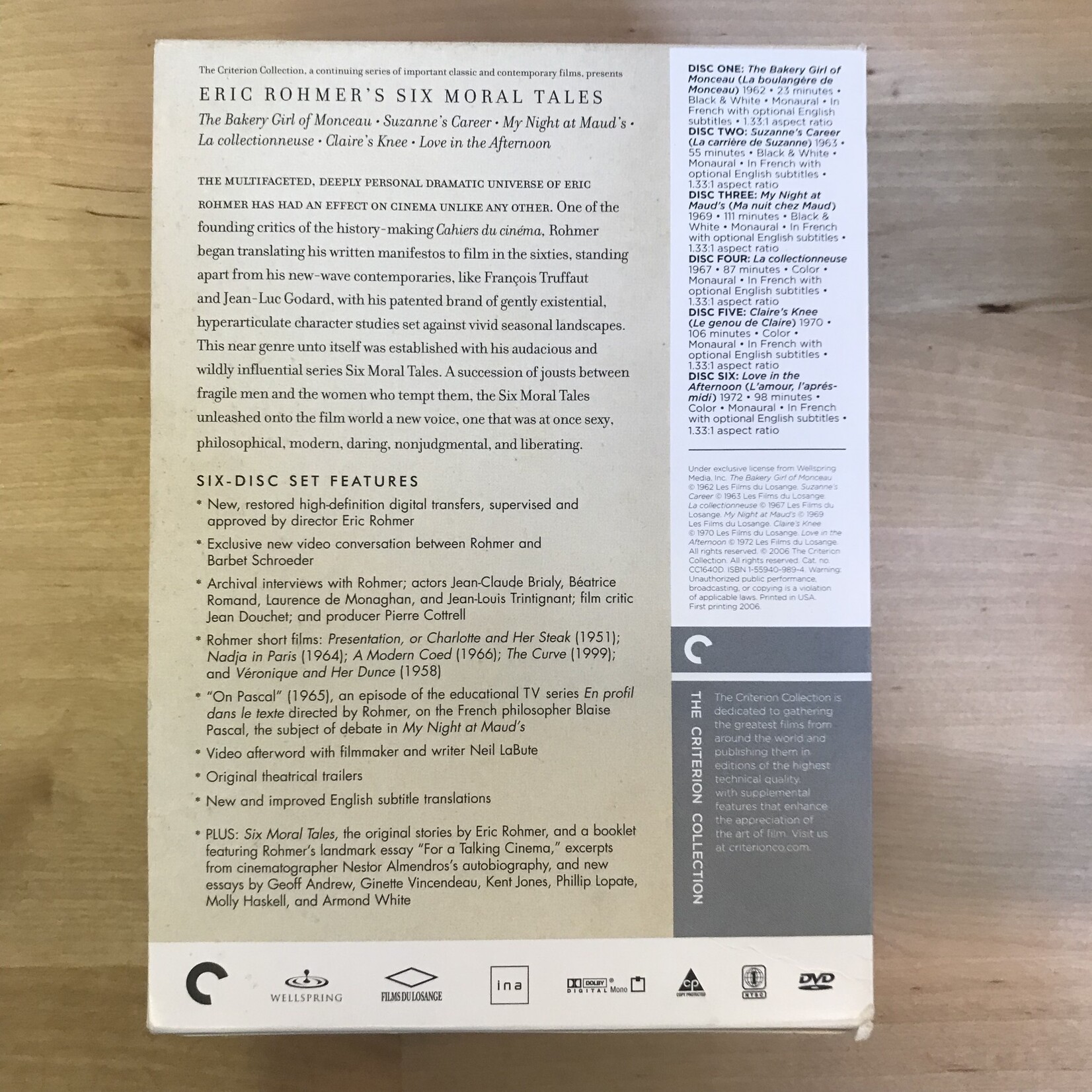 Eric Rohmer’s Six Moral Tales - DVD (USED)