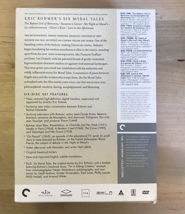 Eric Rohmer’s Six Moral Tales - DVD (USED)