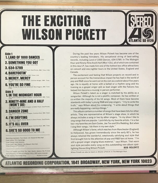 Wilson Pickett - The Exciting Wilson Pickett - SD 8129 - Vinyl LP (USED)