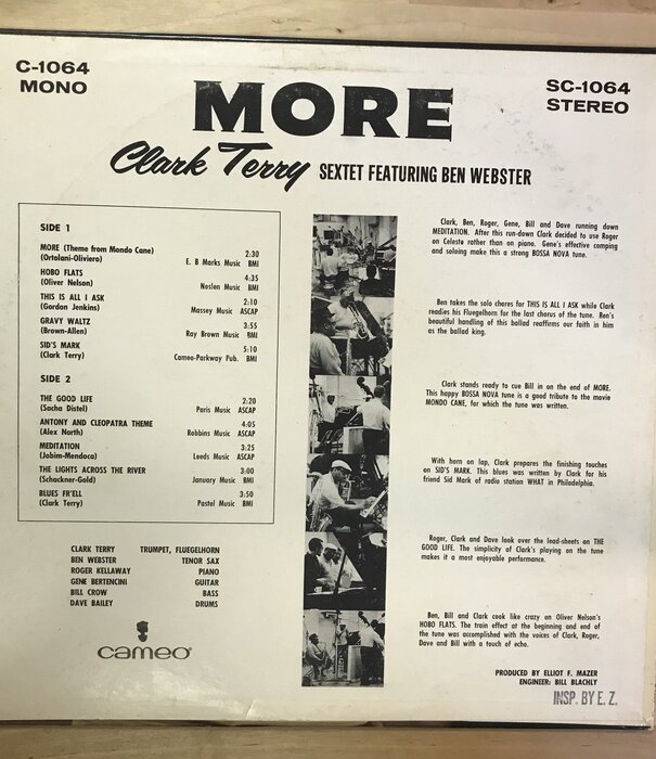 Clark Terry - More (Theme From Mondo Cane) - C 1064 - Vinyl LP (USED)
