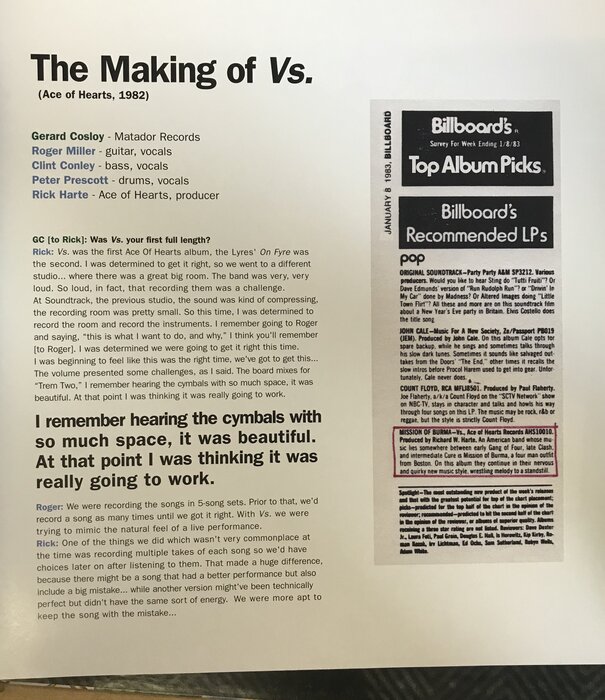 Mission Of Burma - Vs. (2008 DELUXE / NO DVD) - OLE 731 1 - Vinyl LP (USED)