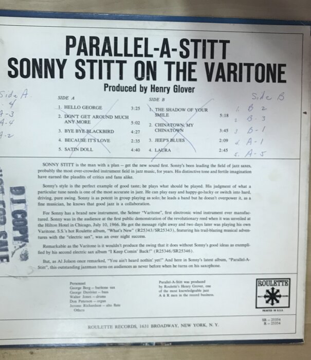 Sonny Stitt - Parallel-A-Stitt - R25354 - Vinyl LP (USED - DJ COPY)