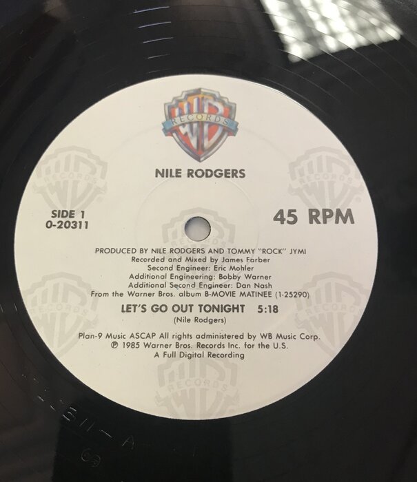 Nile Rodgers - Let’s Go Out Tonight - 0 20311 - Vinyl 12-Inch Single (USED)