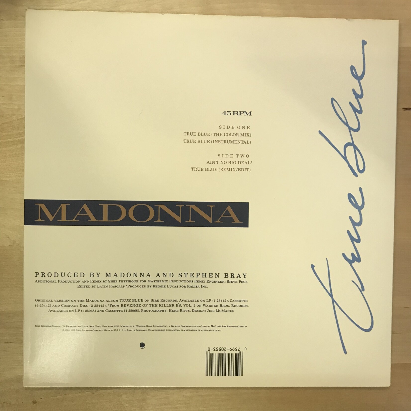 Madonna - True Blue - 0 20533 - Vinyl 12-Inch Single (USED)