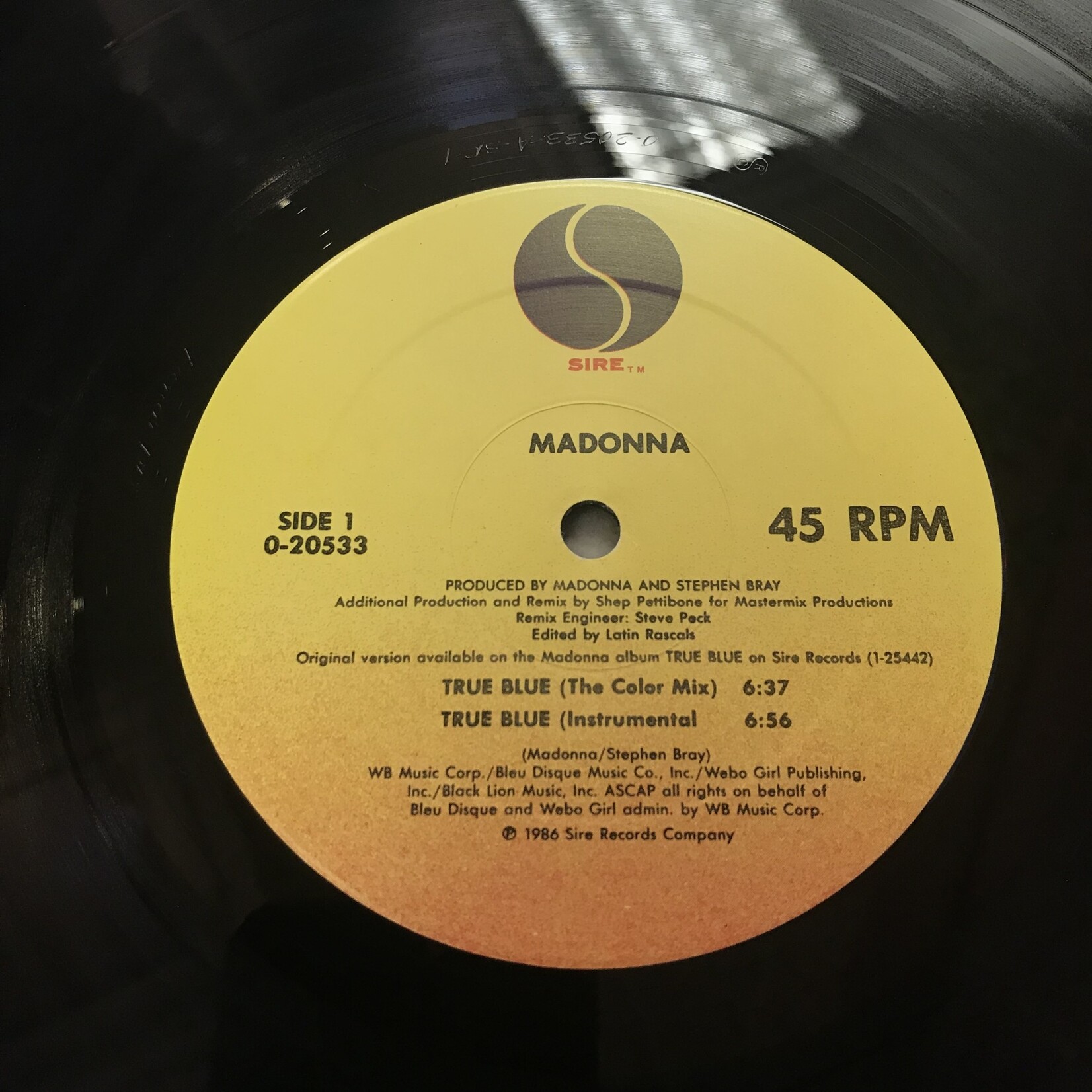 Madonna - True Blue - 0 20533 - Vinyl 12-Inch Single (USED)