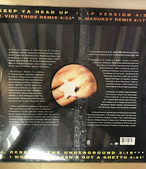 2Pac - Keep Ya Head Up (SEALED) - 0 95972 - Vinyl 12-Inch Single (USED)