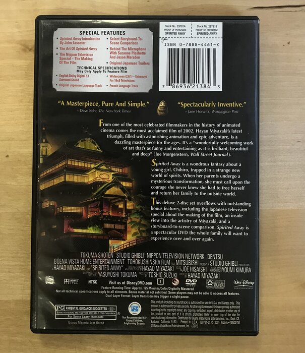 Miyazaki’s Spirited Away - DVD (USED)