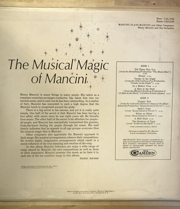 Henry Mancini - Mancini Plays Mancini - CAS2158 - Vinyl LP (USED)