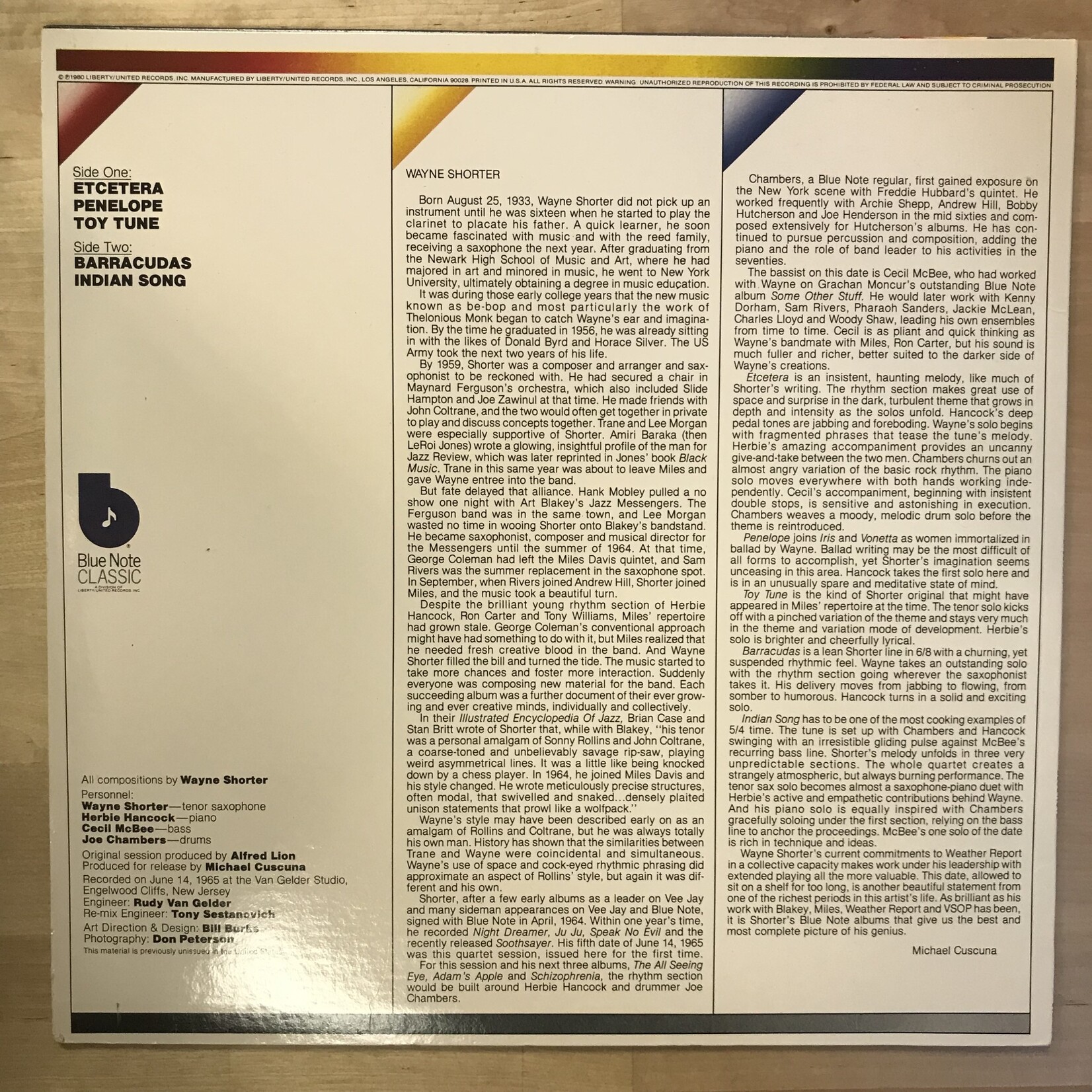 Wayne Shorter - Etcetera - LT 1056 - Vinyl LP (USED)