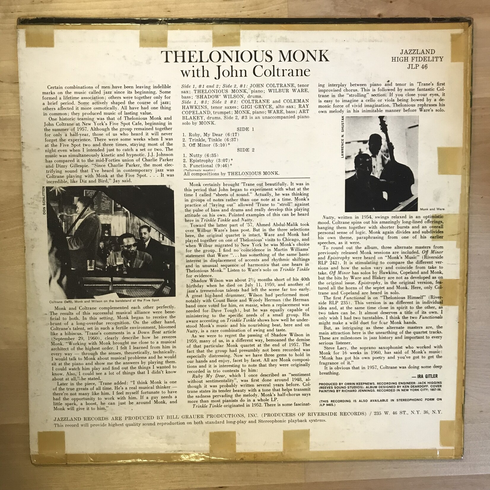 Thelonious Monk - With John Coltrane - JLP46 - Vinyl LP (USED)
