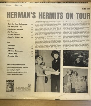 Herman’s Hermits - (Their Second Album) On Tour - SE4295 - Vinyl LP (USED)